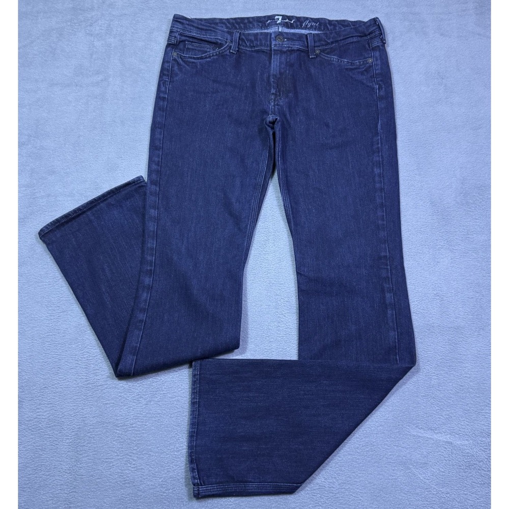 7 For All Mankind Jeans Womens 32x34 Flynt Lowrise Slim Bootcut Indigo Y2K USA